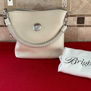 Brighton Ferrara Mixology Bumble Large White Leather Shoulder Bag NWOT